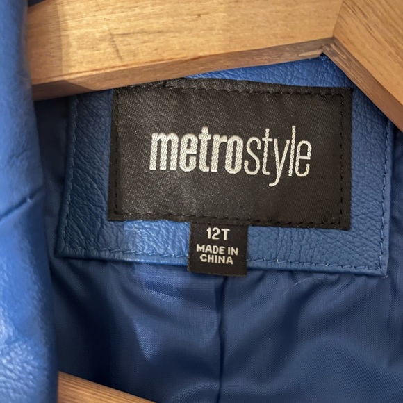 Vintage Blue Women's Genuine Leather Blazer - Picture 9 of 9